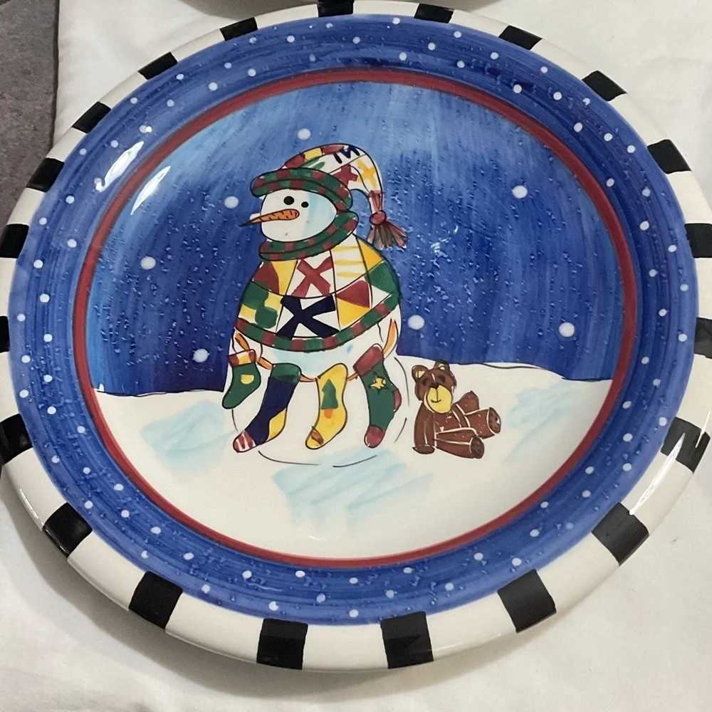 Festive Snowman Plates Set